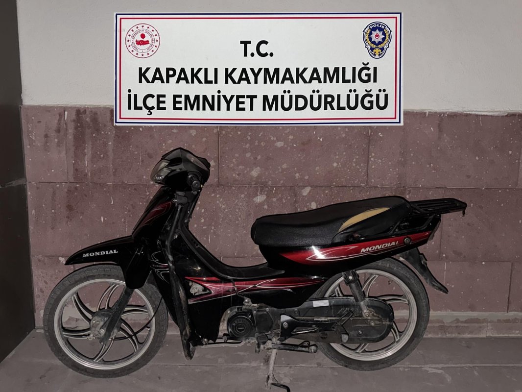 Kapaklı’da çalınan motosiklet bulundu