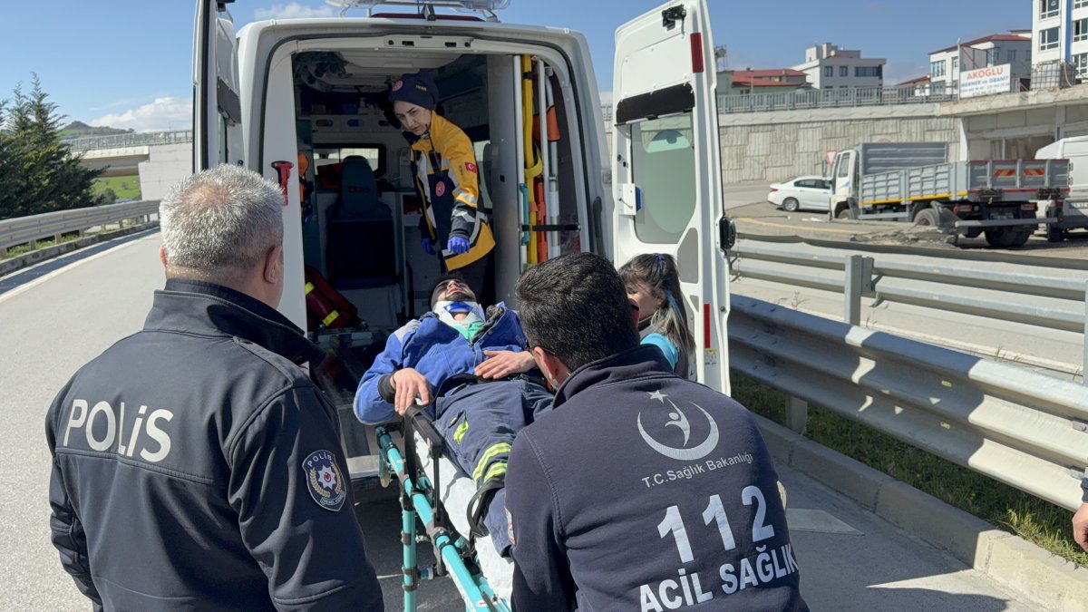 Tamire Götürülen Araç Kaza Yaptı: 1 Yaralı