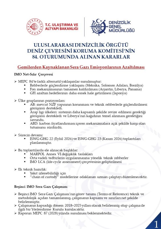 IMO Denizcilikte Yeni Dönemin Kapısını Araladı