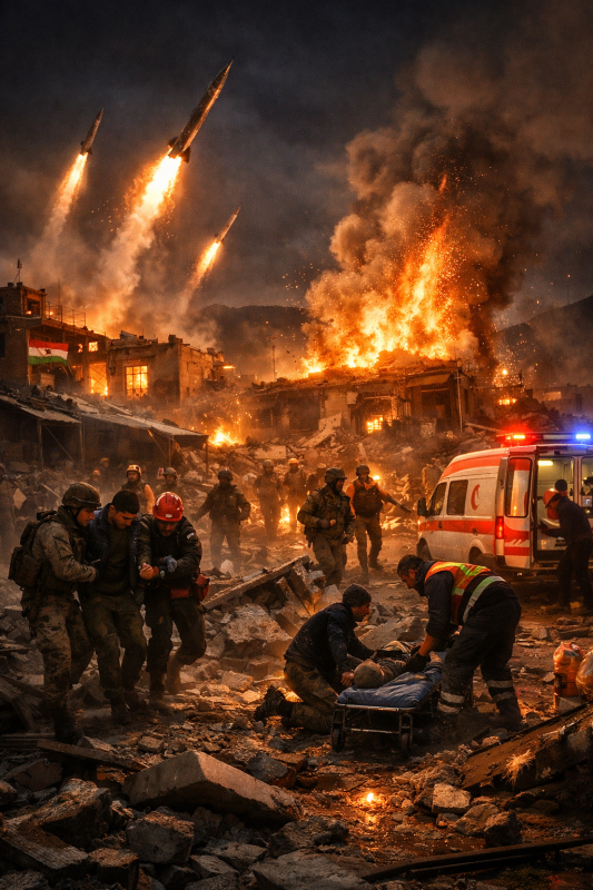 İran’dan Peşmerge Karargahına Füze Saldırısı: 6 Ölü, 30 Yaralı