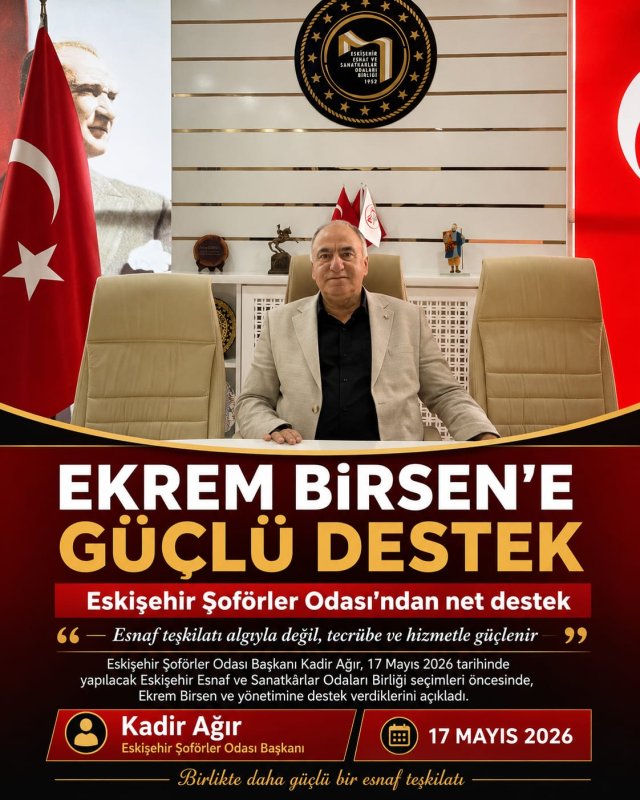 Eskişehir Şoförler Odası’ndan Ekrem Birsen’e Açık Destek: “Esnaf Teşkilatı Tecrübeyle Güçlenir”