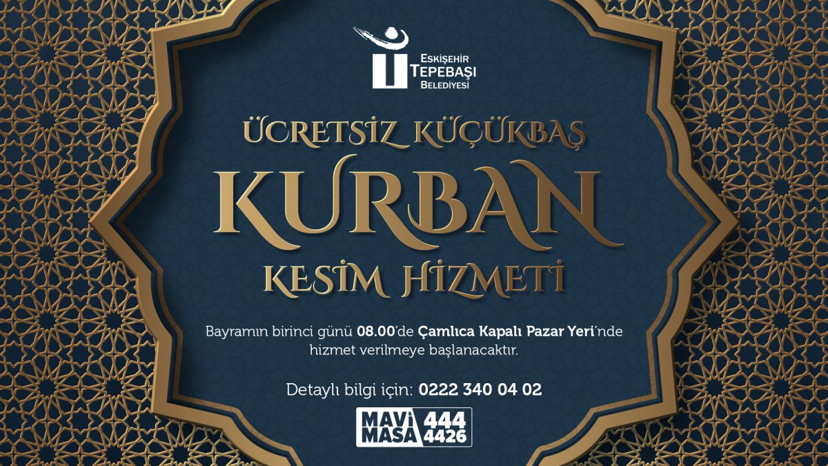 Tepebaşı’nda Kurban Kesim Alanı Hazır: Ücretsiz Hizmet Çamlıca Kapalı Pazar Yeri’nde