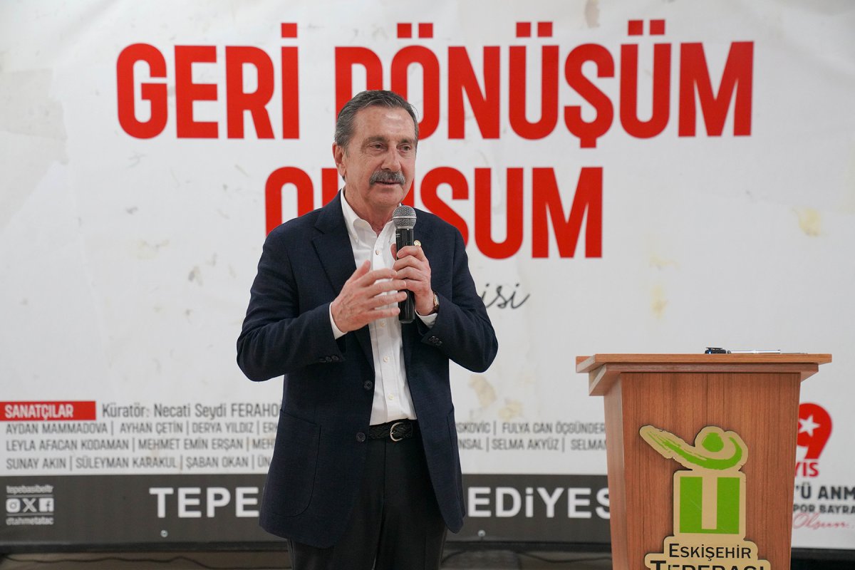 Tepebaşı’nda “Geri Dönüşüm Oluşum” sergisi açıldı: Ahmet Ataç’tan “Sanat iyileştirir” mesajı