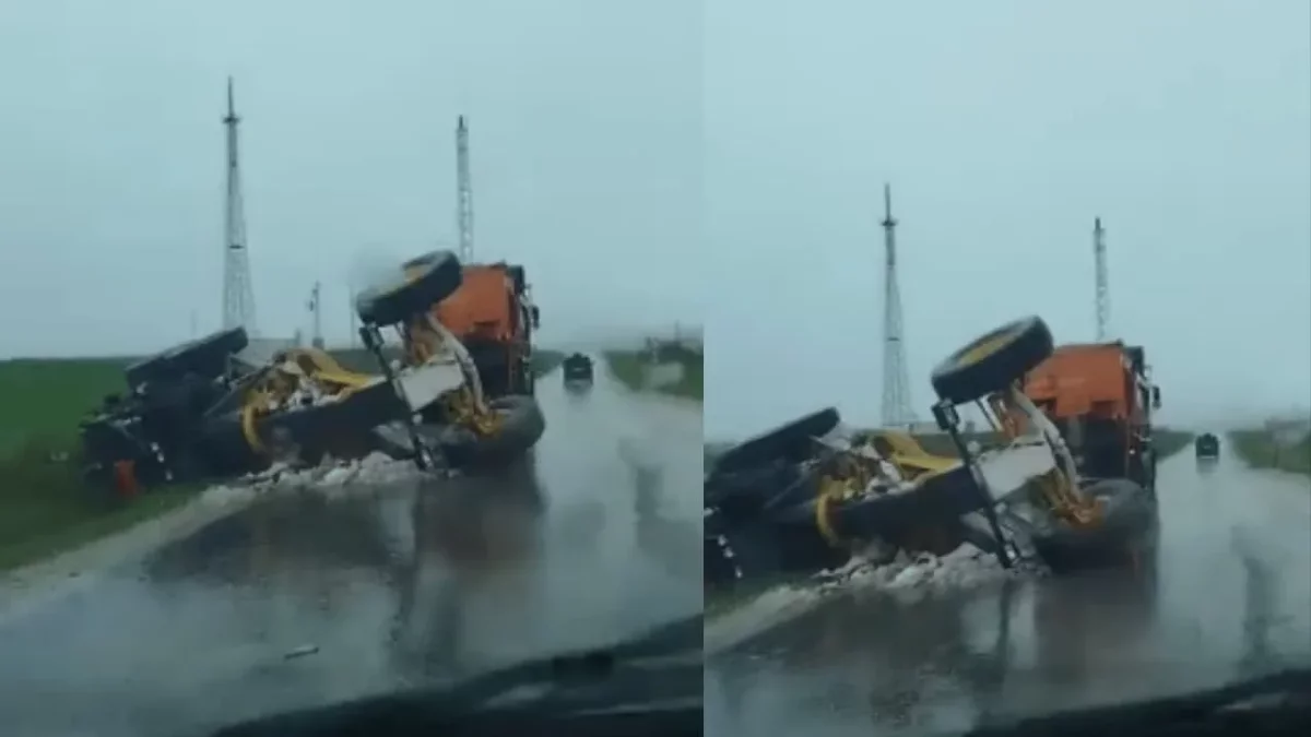 Eskişehir’de Kar Küreme Aracı Devrildi