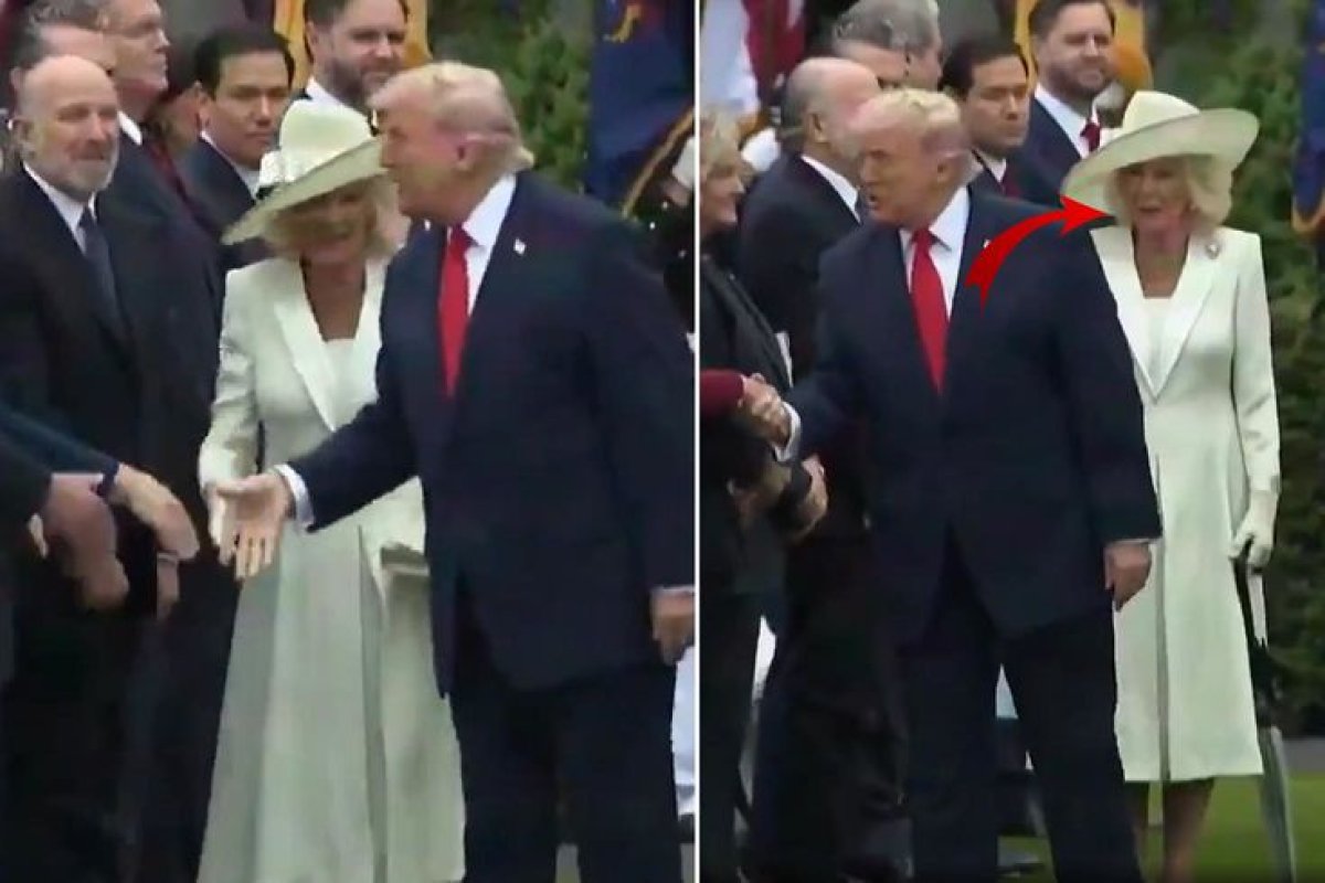 Trump Seremonide Kraliçe Camilla’nın Önüne Geçti