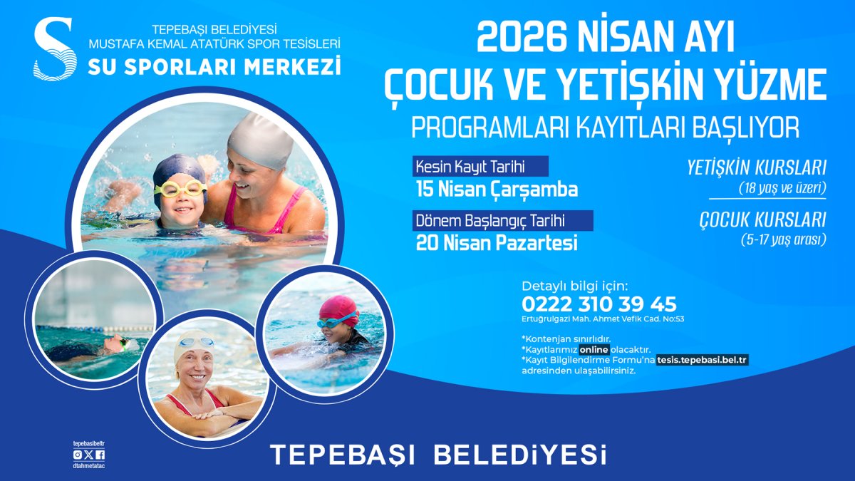 TEPEBAŞI’NDA YÜZME KAYITLARI BAŞLIYOR